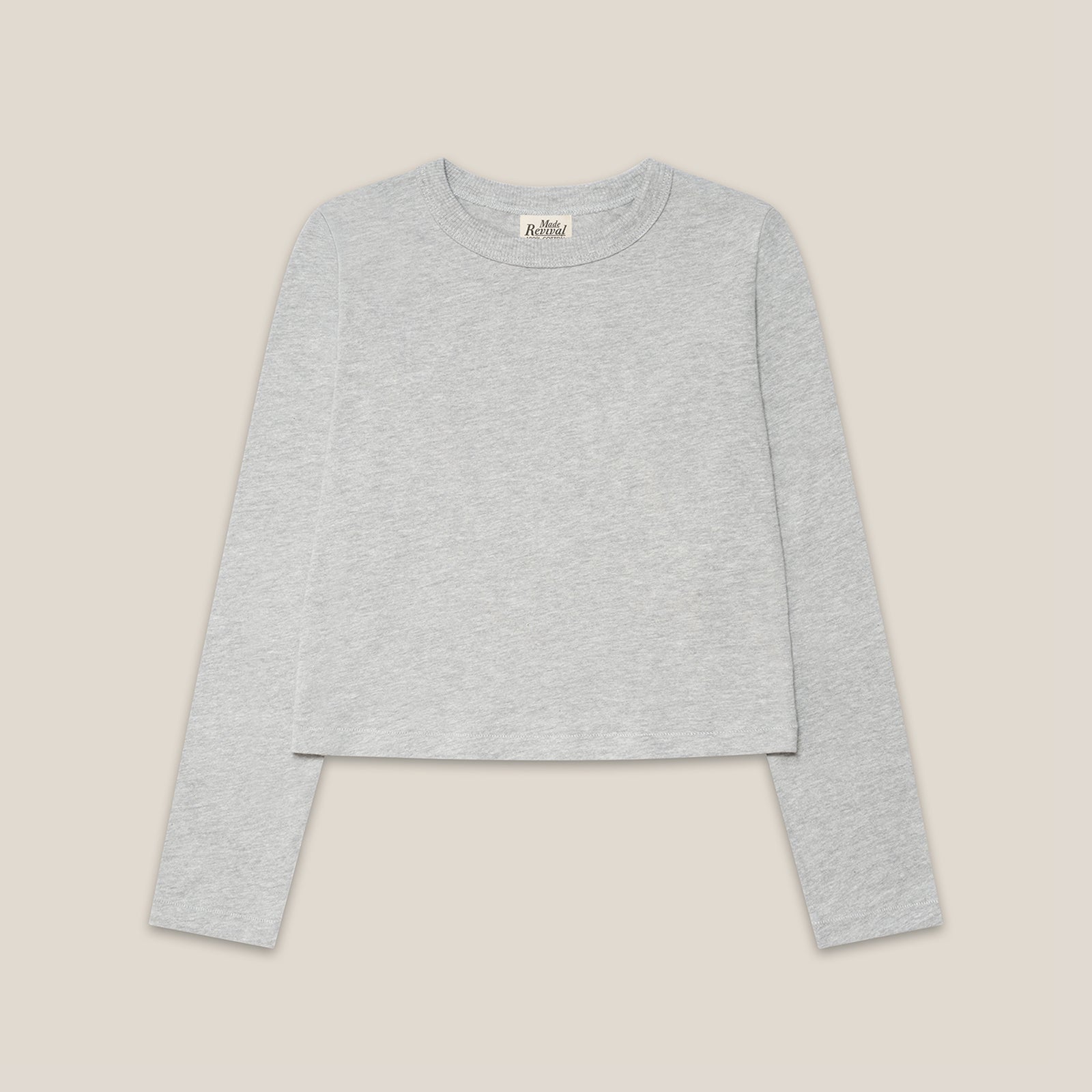 "The Topanga Tee" Long Sleeve, 100% Cotton - Grey (New)