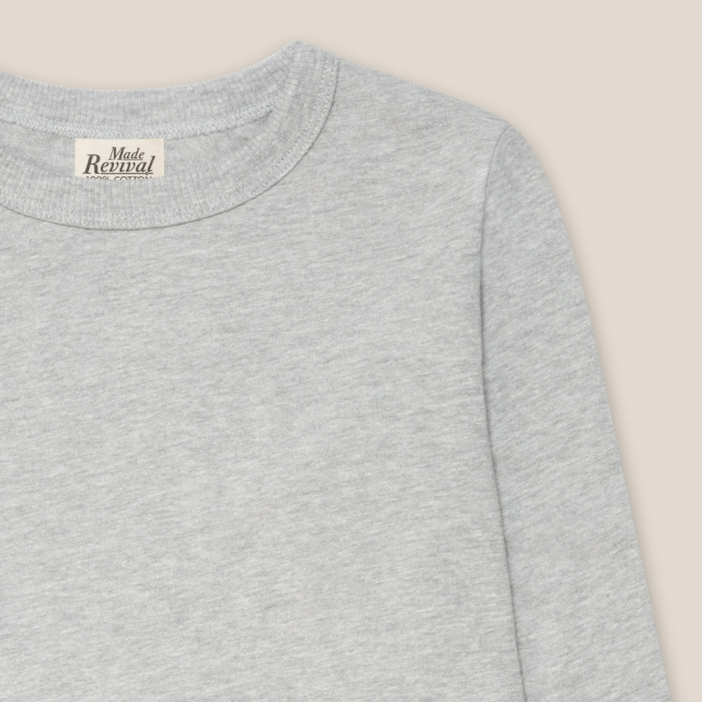 "The Topanga Tee" Long Sleeve, 100% Cotton - Grey (New)