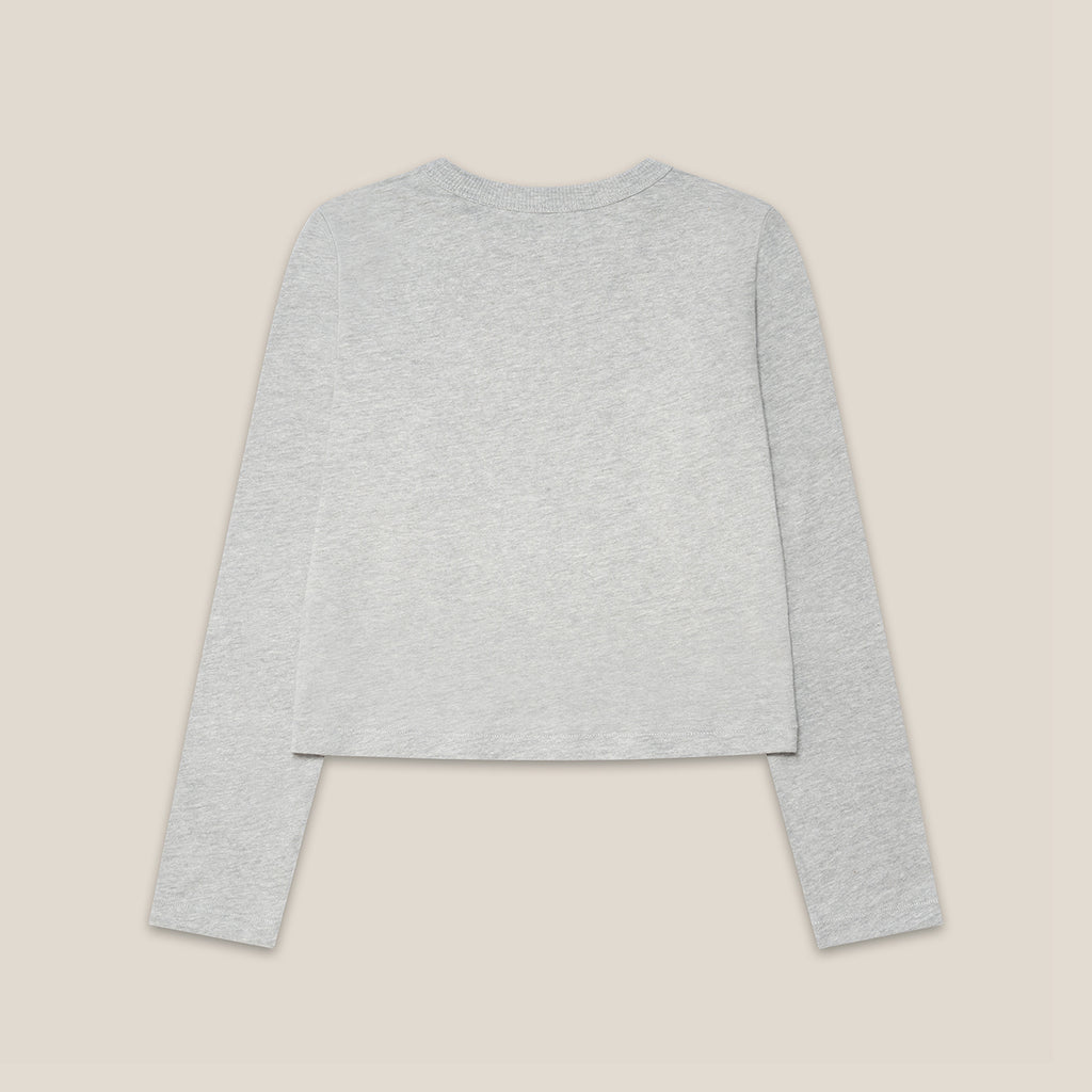 "The Topanga Tee" Long Sleeve, 100% Cotton - Grey (New)