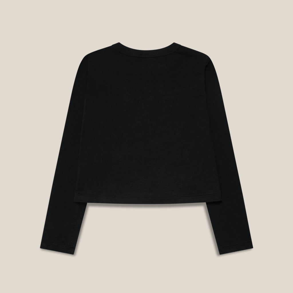 "The Topanga Tee" Long Sleeve, 100% Cotton - Black (New)