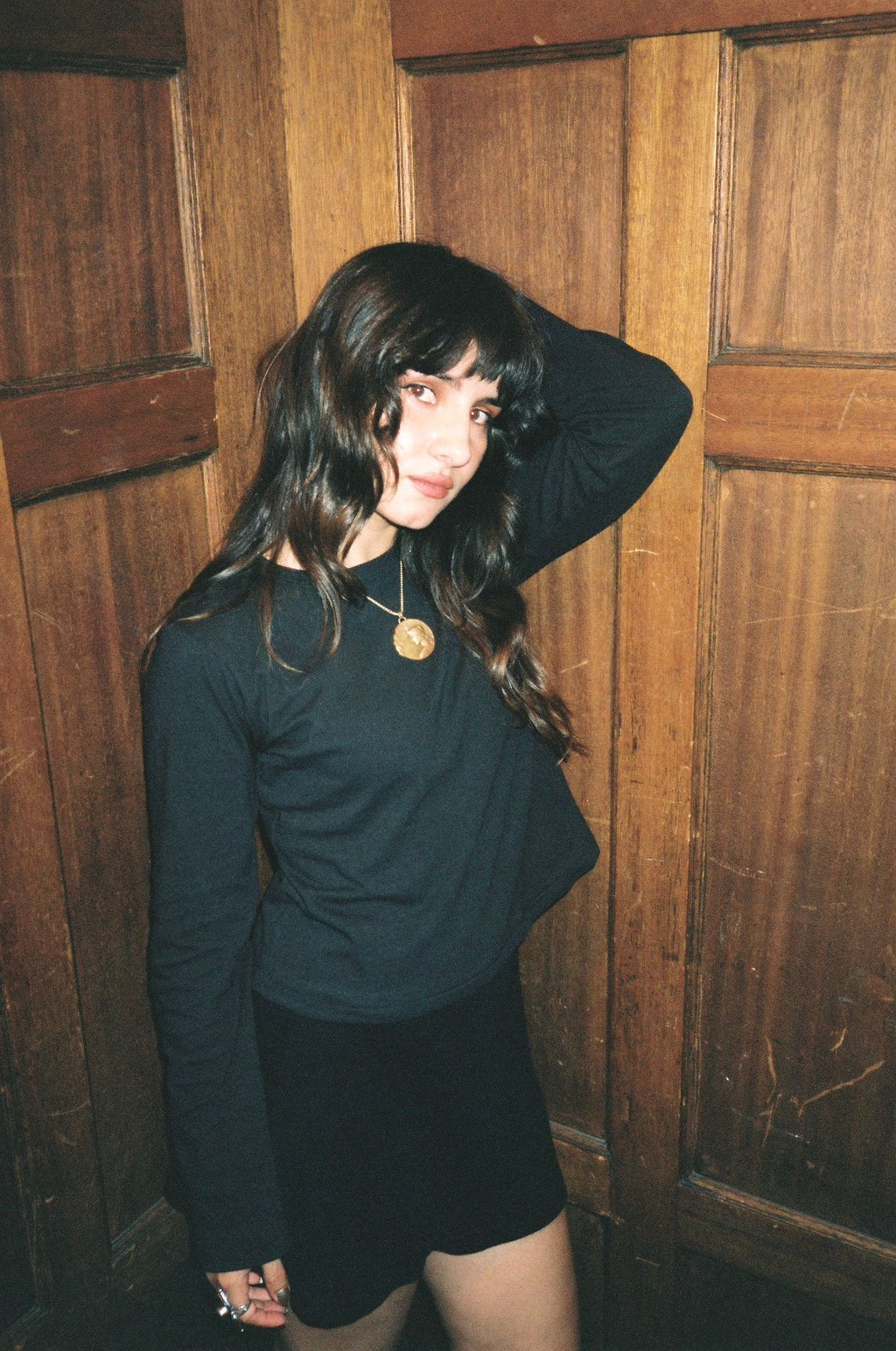 "The Topanga Tee" Long Sleeve, 100% Cotton - Black (New)